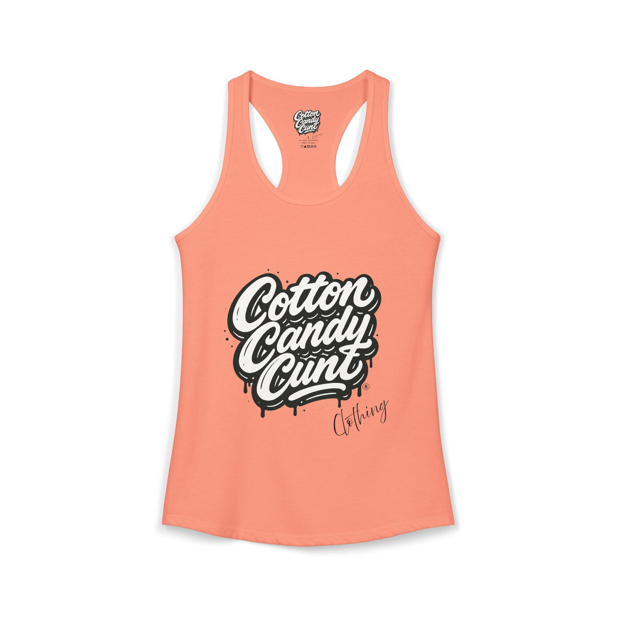 Cotton Candy Cunt Women's White Racerback Tank - Design 6