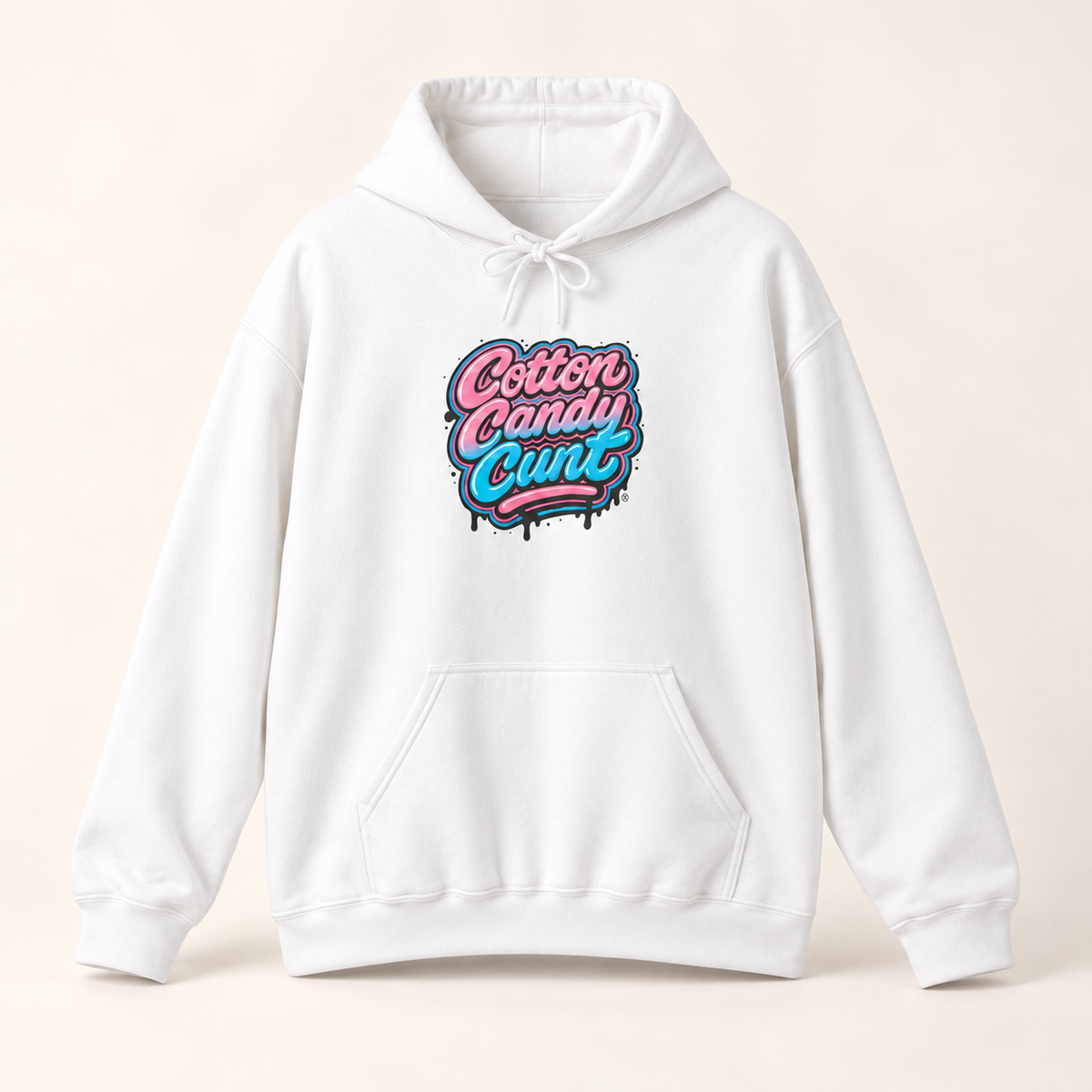 Cotton Candy Cunt White Unisex Hoodie - Design 6