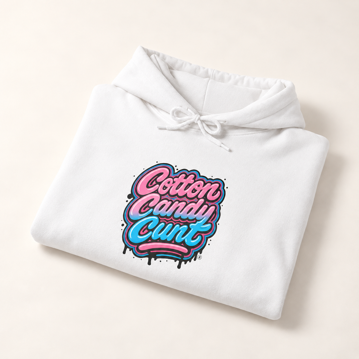 Cotton Candy Cunt White Unisex Hoodie - Design 6