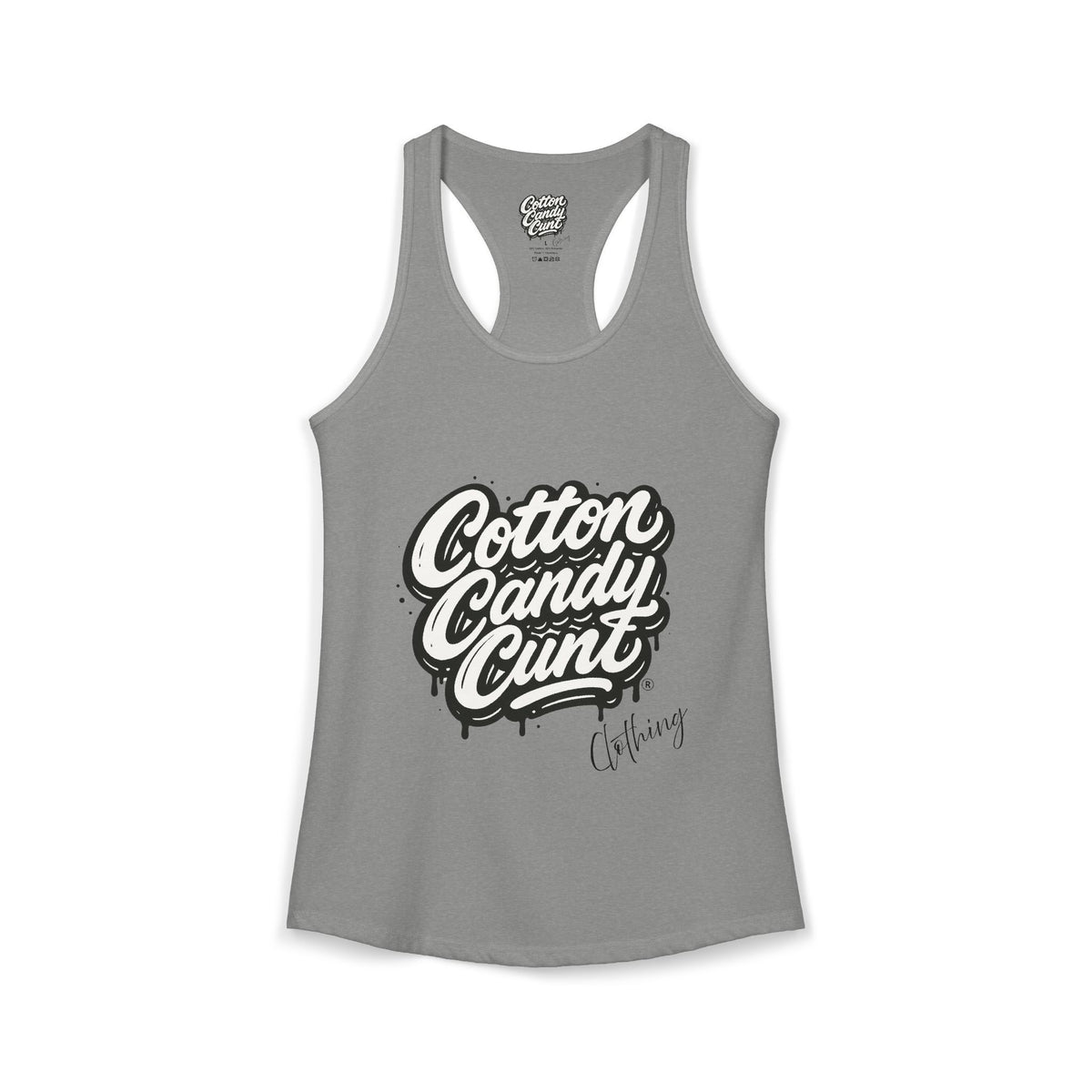 Cotton Candy Cunt Women's White Racerback Tank - Design 6