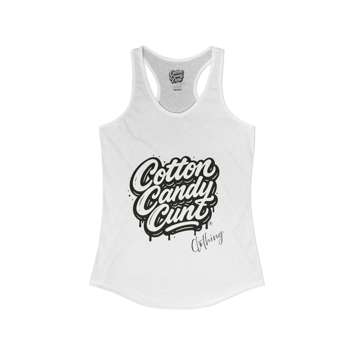 Cotton Candy Cunt Women's White Racerback Tank - Design 6