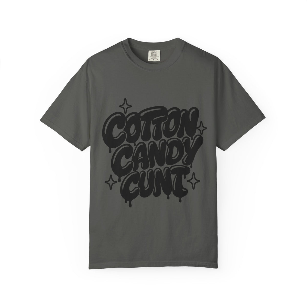 Cotton Candy Cunt Vintage-Ivory Garment-Dyed Tee — Monochrome Design 6