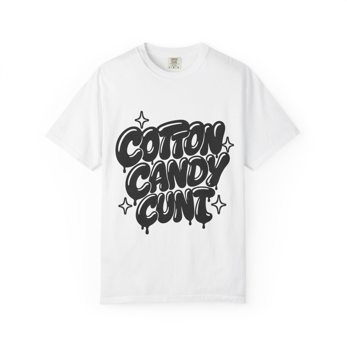 Cotton Candy Cunt Vintage-Ivory Garment-Dyed Tee — Monochrome Design 6