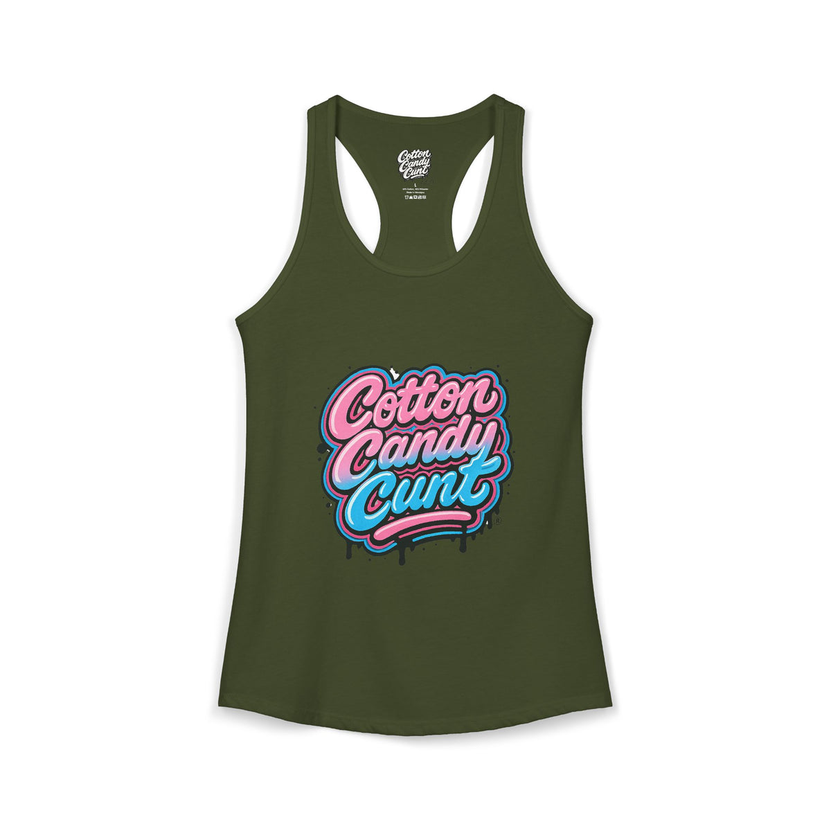 Cotton Candy Cunt Women's Racerback Tank — Design 6