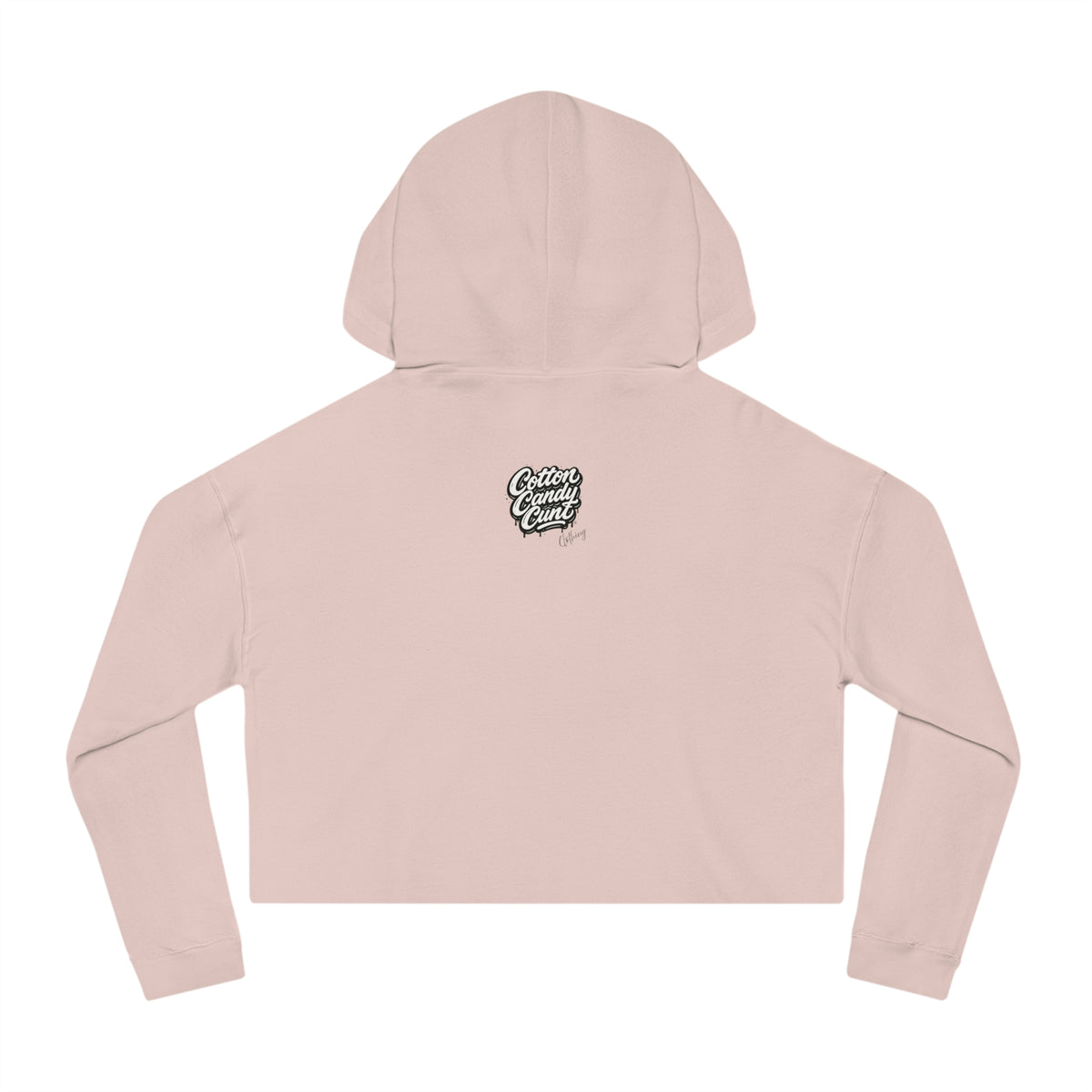 Cotton Candy Cunt Women's Blush Pink Cropped Hoodie - Centered Logo