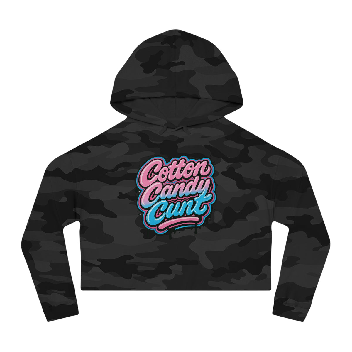 Cotton Candy Cunt Women's Blush Pink Cropped Hoodie - Centered Logo