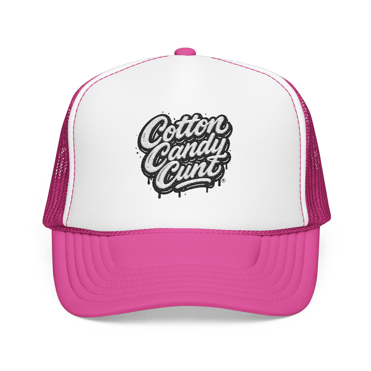 Cotton Candy Cunt Light Pink Trucker Hat — Design 6