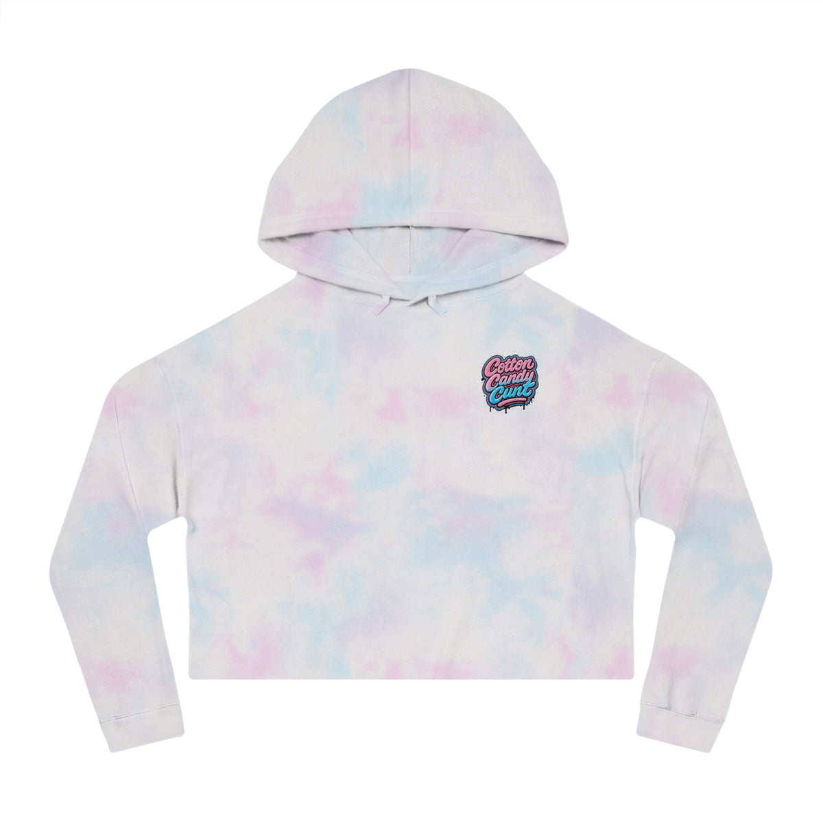 Cotton Candy Cunt Women's Cropped Hoodie — Chest Logo