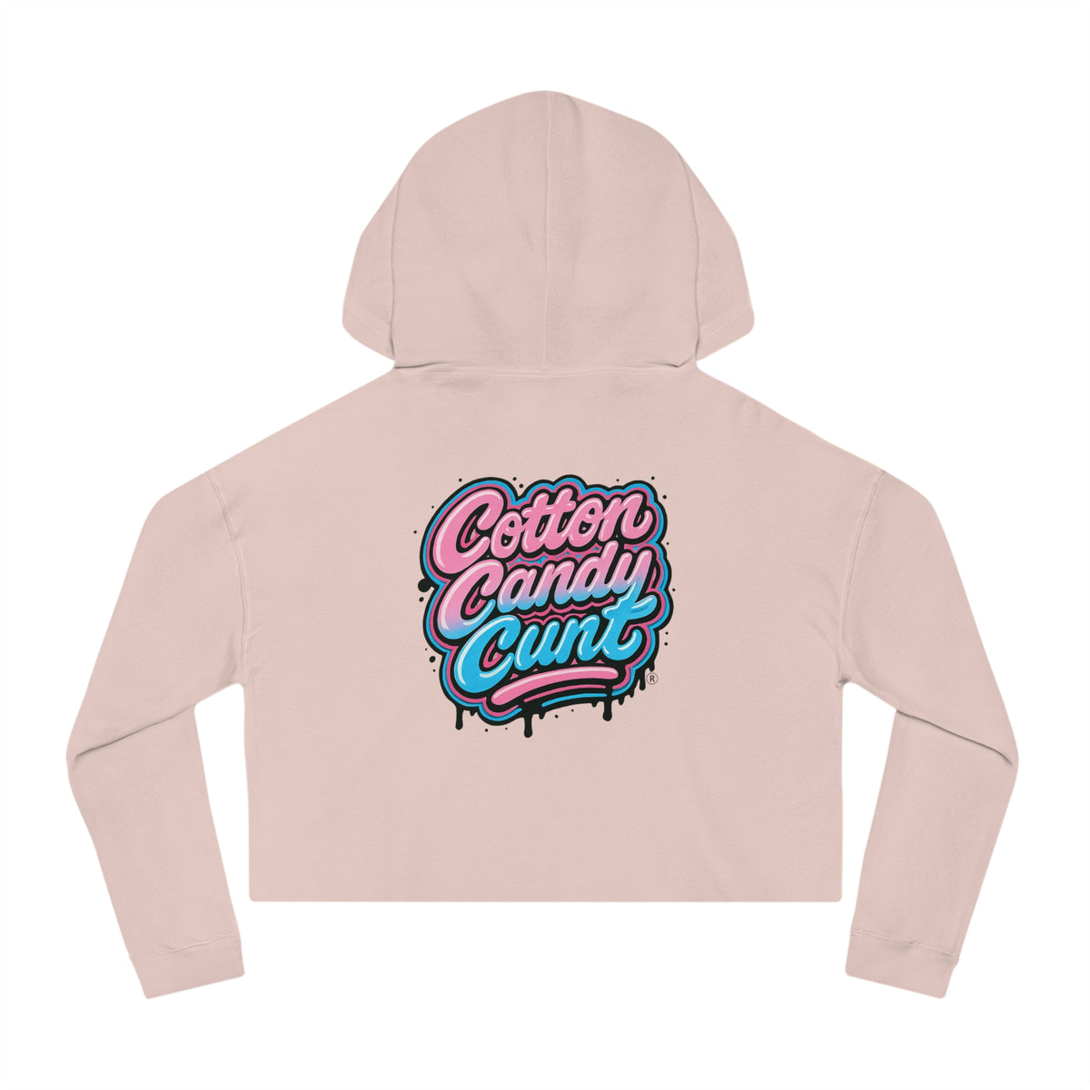 Cotton Candy Cunt Women's Cropped Hoodie — Chest Logo