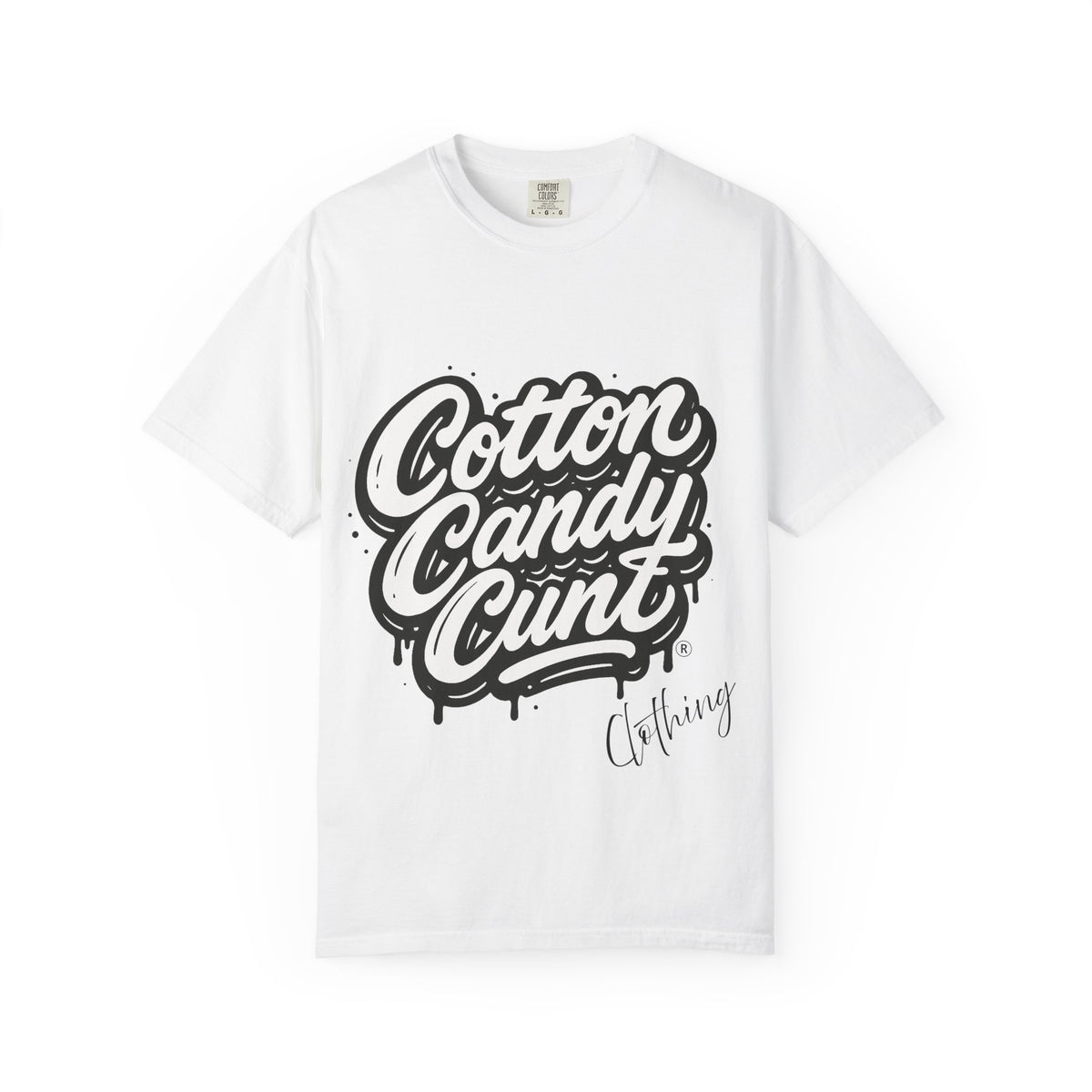 Cotton Candy Cunt Vintage-White Monochrome Tee - Ivory