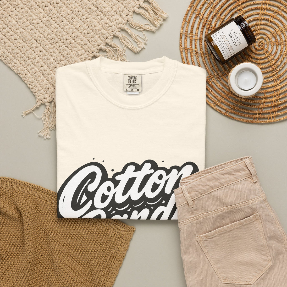 Cotton Candy Cunt Vintage-White Monochrome Tee - Ivory