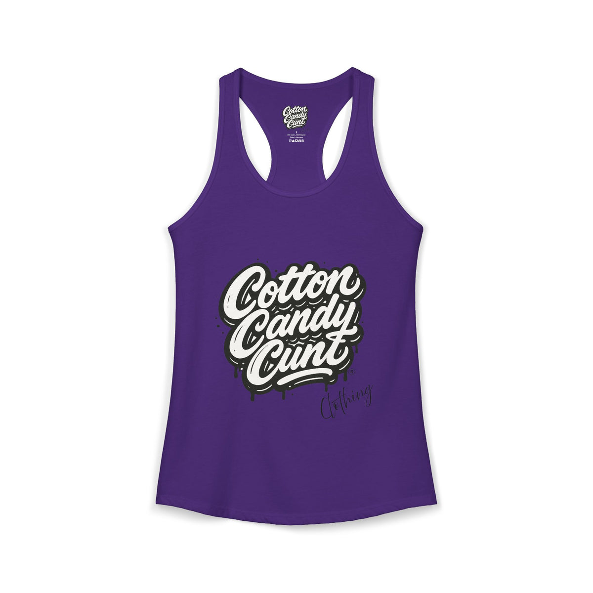 Cotton Candy Cunt Women's White Racerback Tank - Design 6