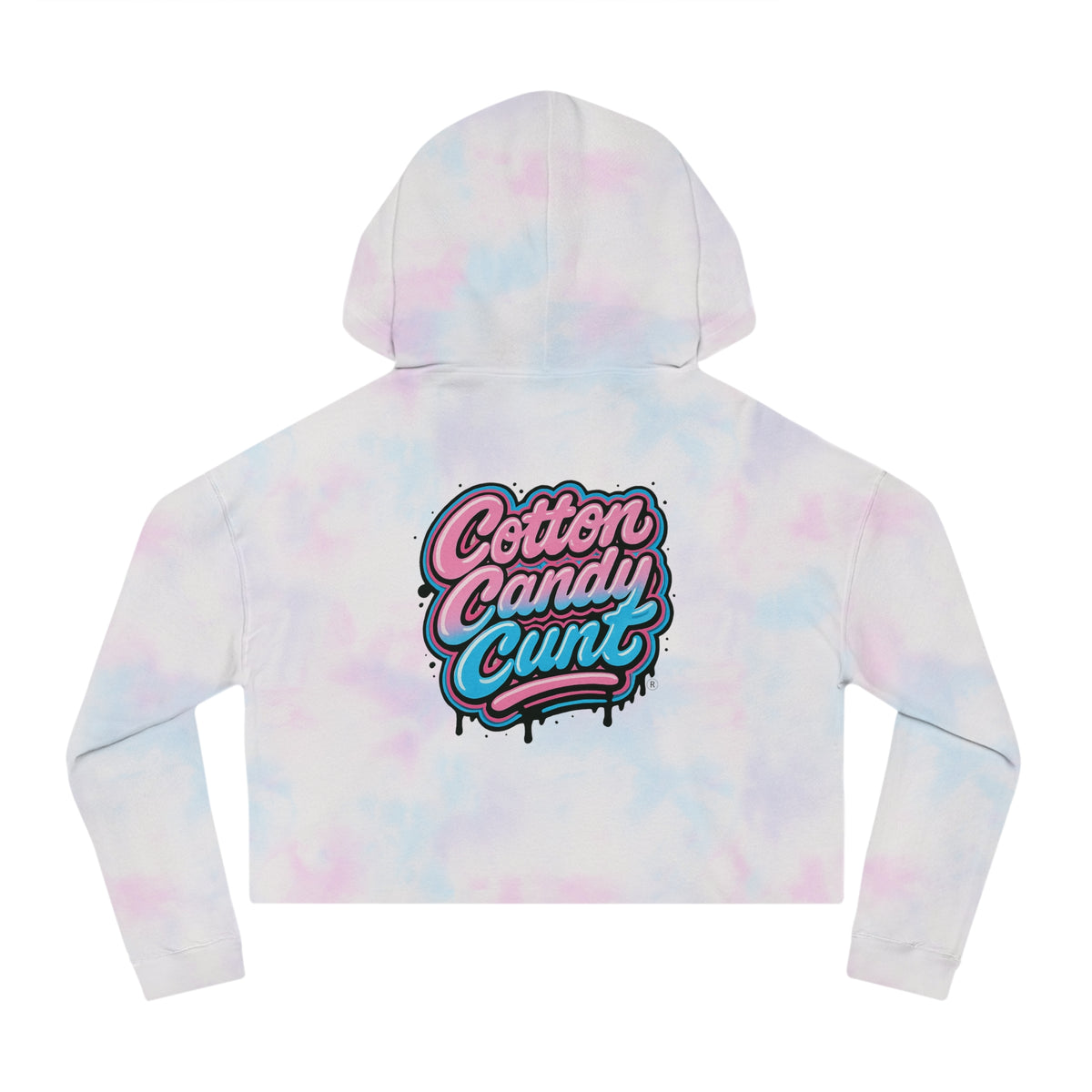 Cotton Candy Cunt Women's Cropped Hoodie — Chest Logo