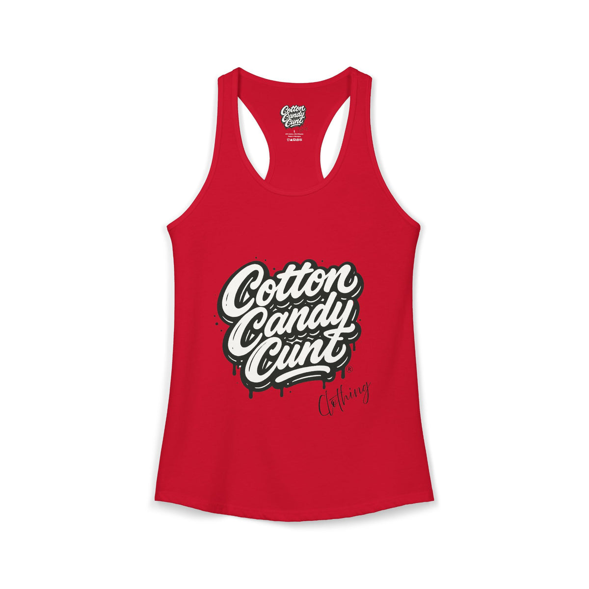Cotton Candy Cunt Women's White Racerback Tank - Design 6