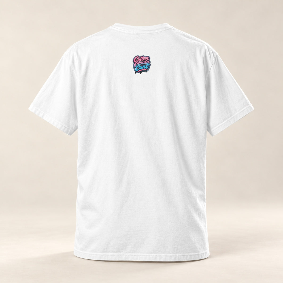 Cotton Candy Cunt Vintage-White Monochrome Tee - Ivory