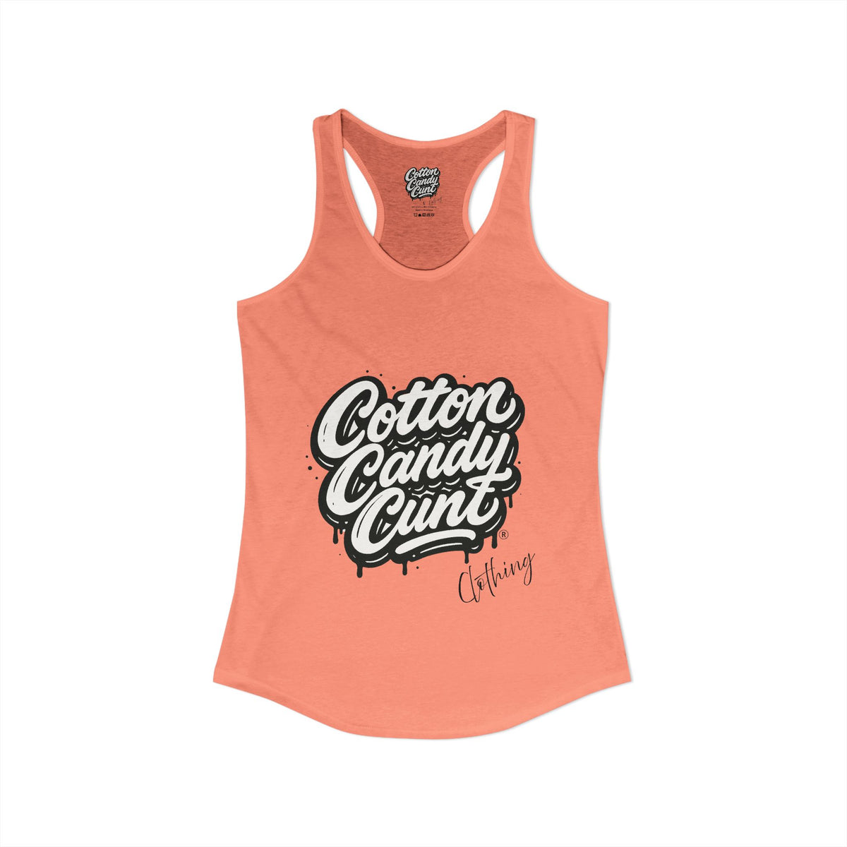 Cotton Candy Cunt Women's White Racerback Tank - Design 6