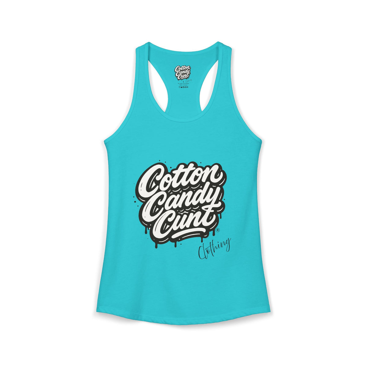 Cotton Candy Cunt Women's White Racerback Tank - Design 6