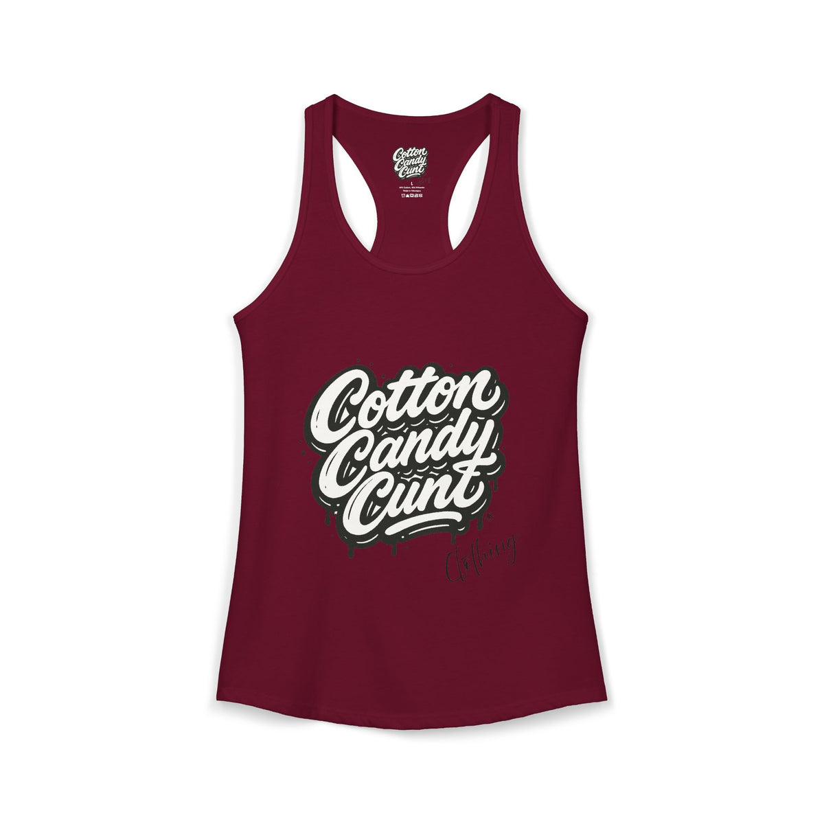 Cotton Candy Cunt Women's White Racerback Tank - Design 6