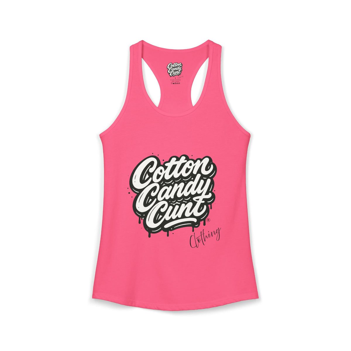Cotton Candy Cunt Women's White Racerback Tank - Design 6
