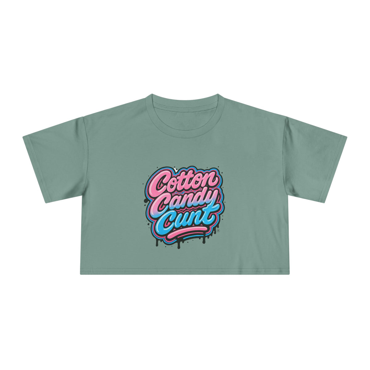 Cotton Candy Cunt Women's Crop Tee — Design 6
