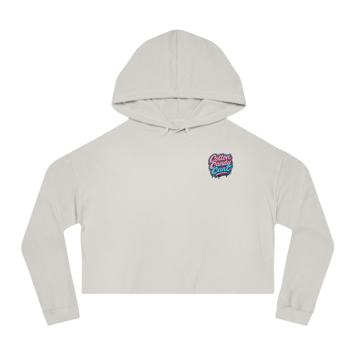 Cotton Candy Cunt Women's Cropped Hoodie — Chest Logo