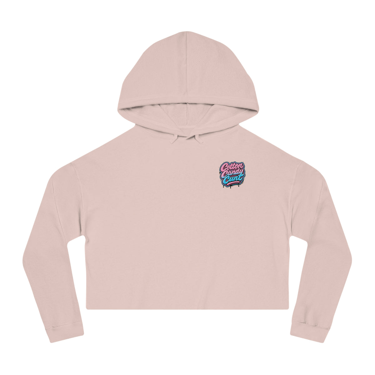 Cotton Candy Cunt Women's Cropped Hoodie — Chest Logo