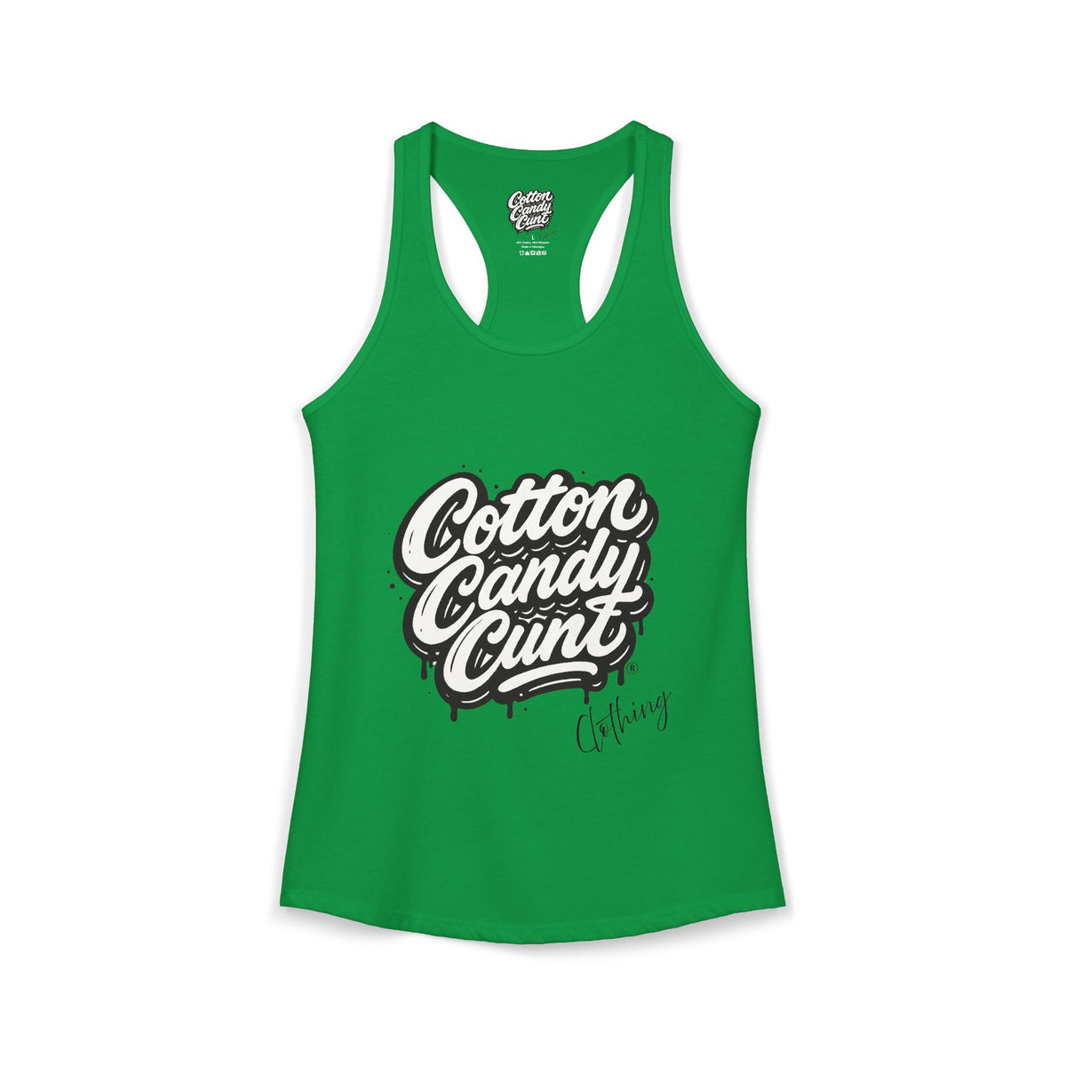 Cotton Candy Cunt Women's White Racerback Tank - Design 6