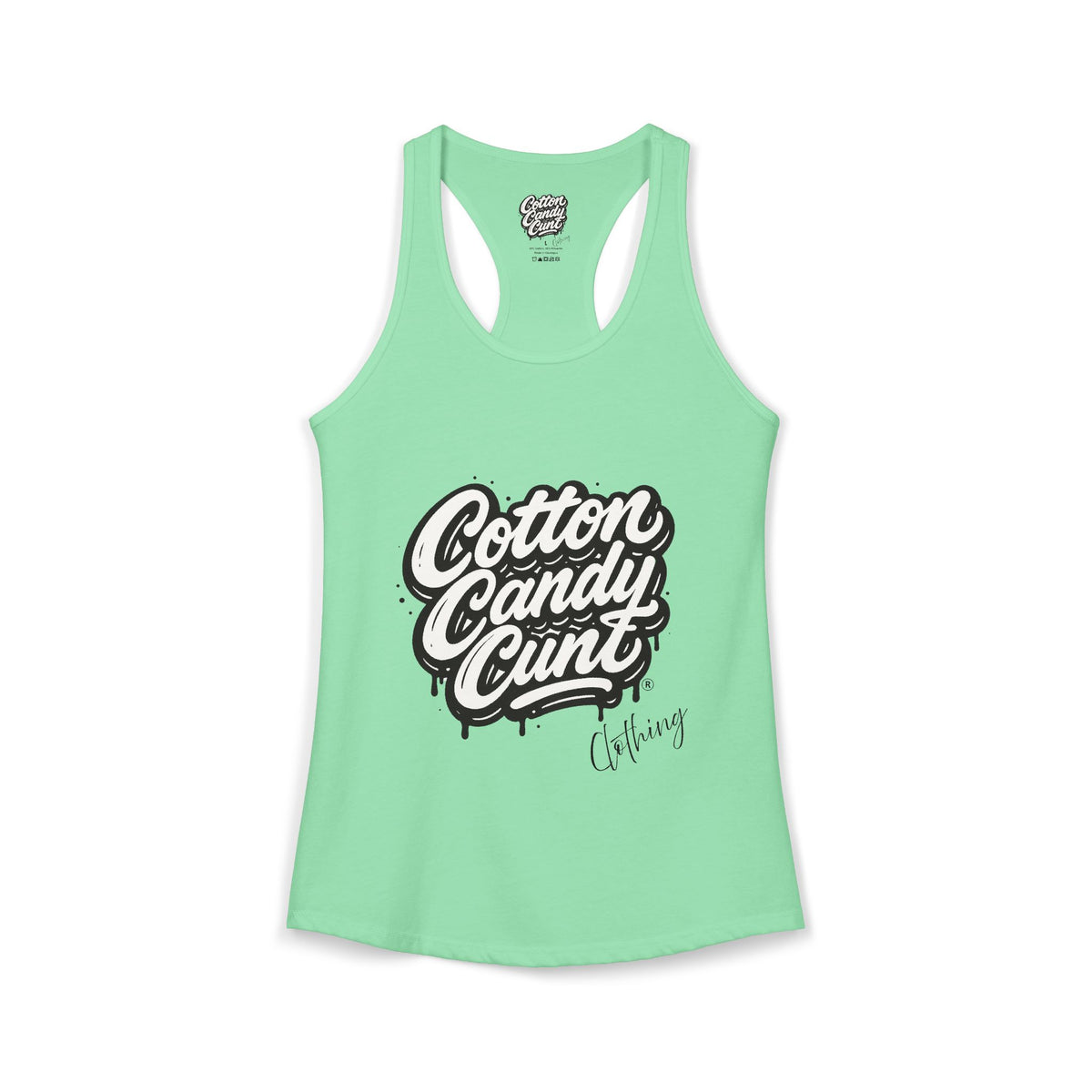 Cotton Candy Cunt Women's White Racerback Tank - Design 6