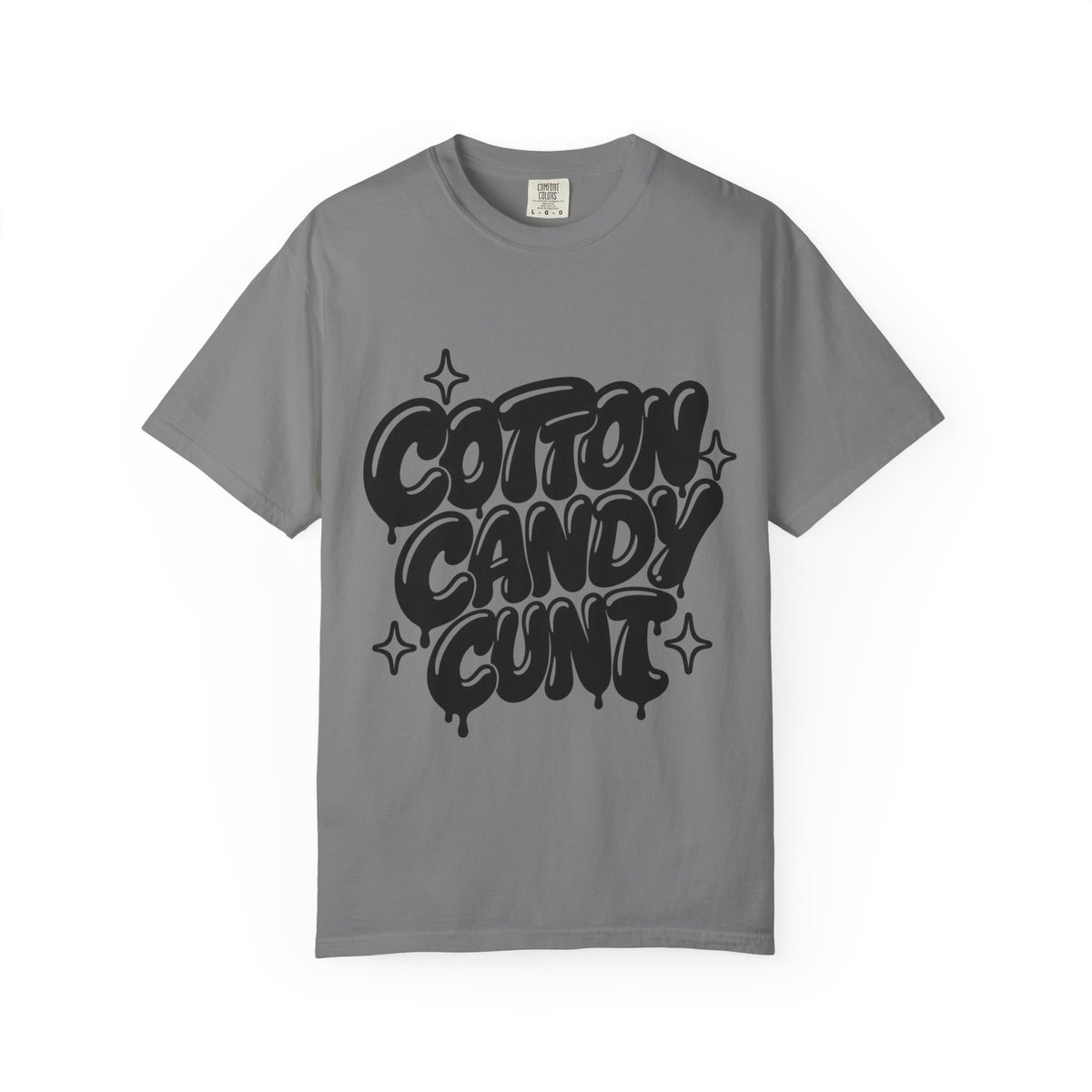 Cotton Candy Cunt Vintage-Ivory Garment-Dyed Tee — Monochrome Design 6
