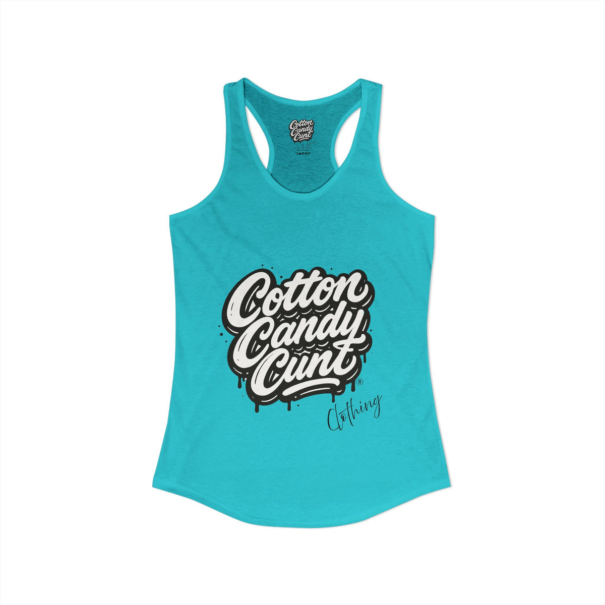 Cotton Candy Cunt Women's White Racerback Tank - Design 6