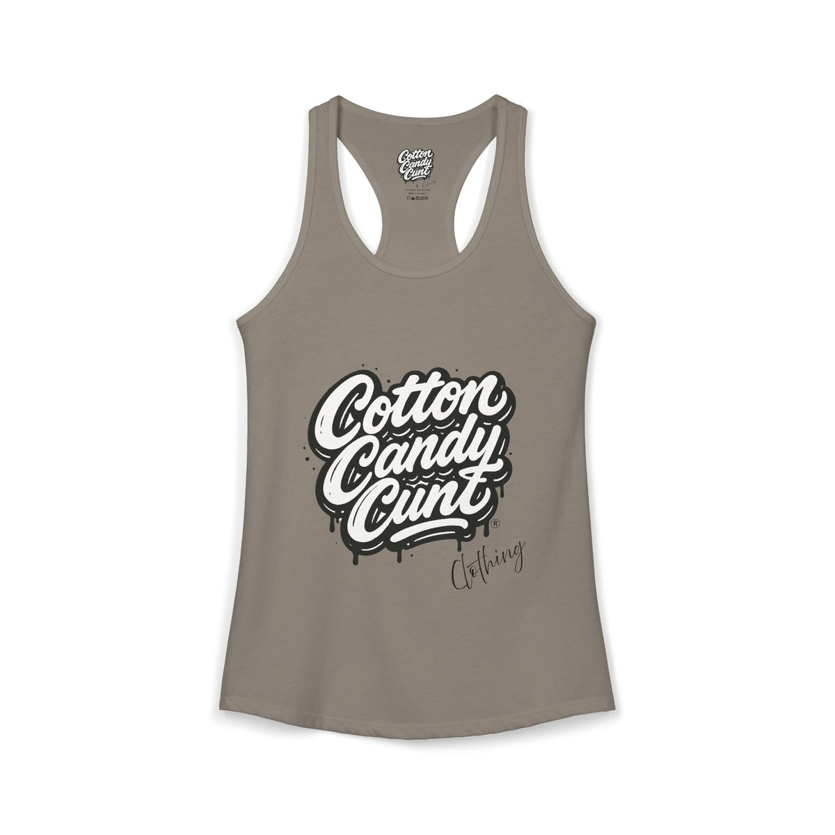 Cotton Candy Cunt Women's White Racerback Tank - Design 6