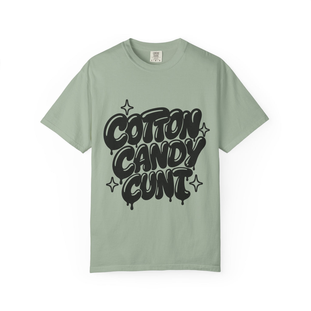 Cotton Candy Cunt Vintage-Ivory Garment-Dyed Tee — Monochrome Design 6