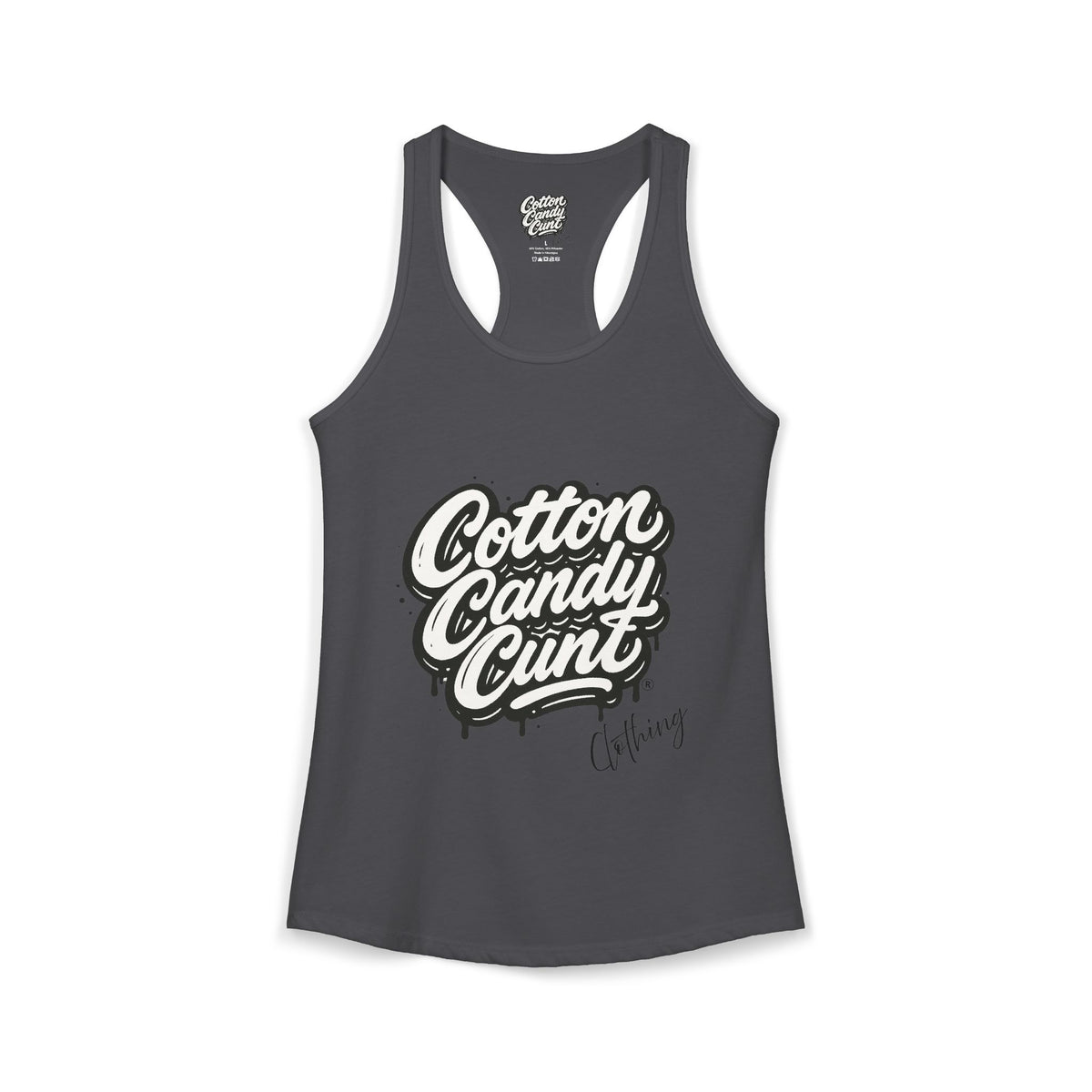 Cotton Candy Cunt Women's White Racerback Tank - Design 6