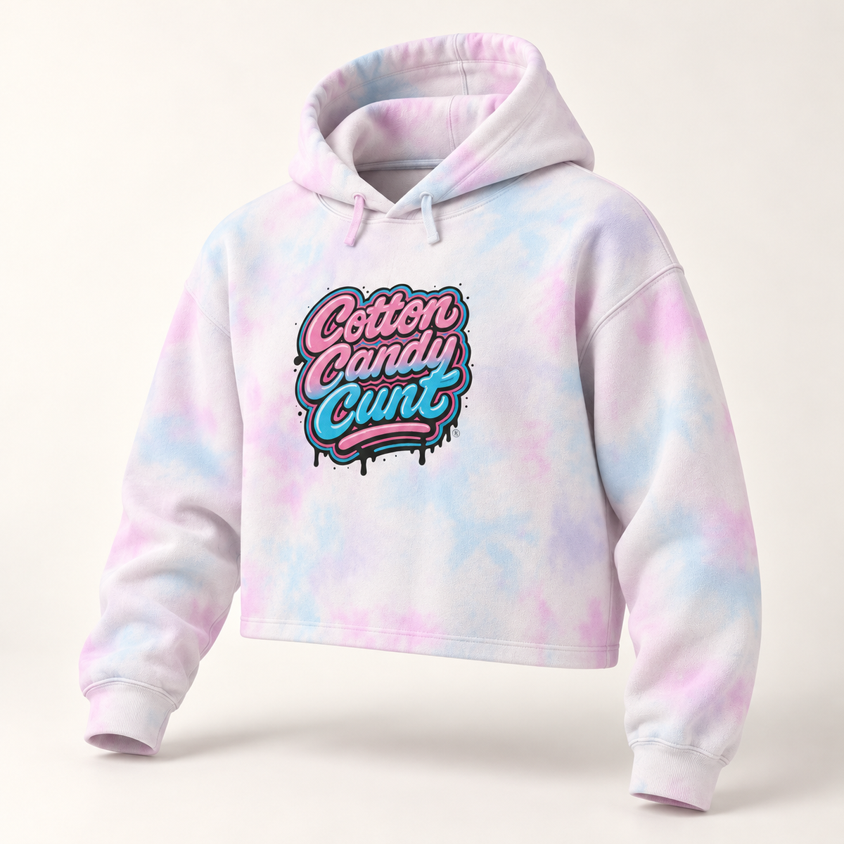 Cotton Candy Cunt Women's Cotton Candy Sky Cropped Hoodie — Design 6
