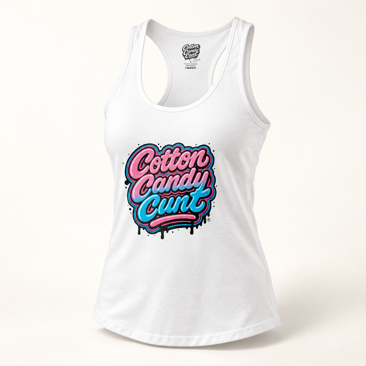 Cotton Candy Cunt Women's Racerback Tank — Design 6