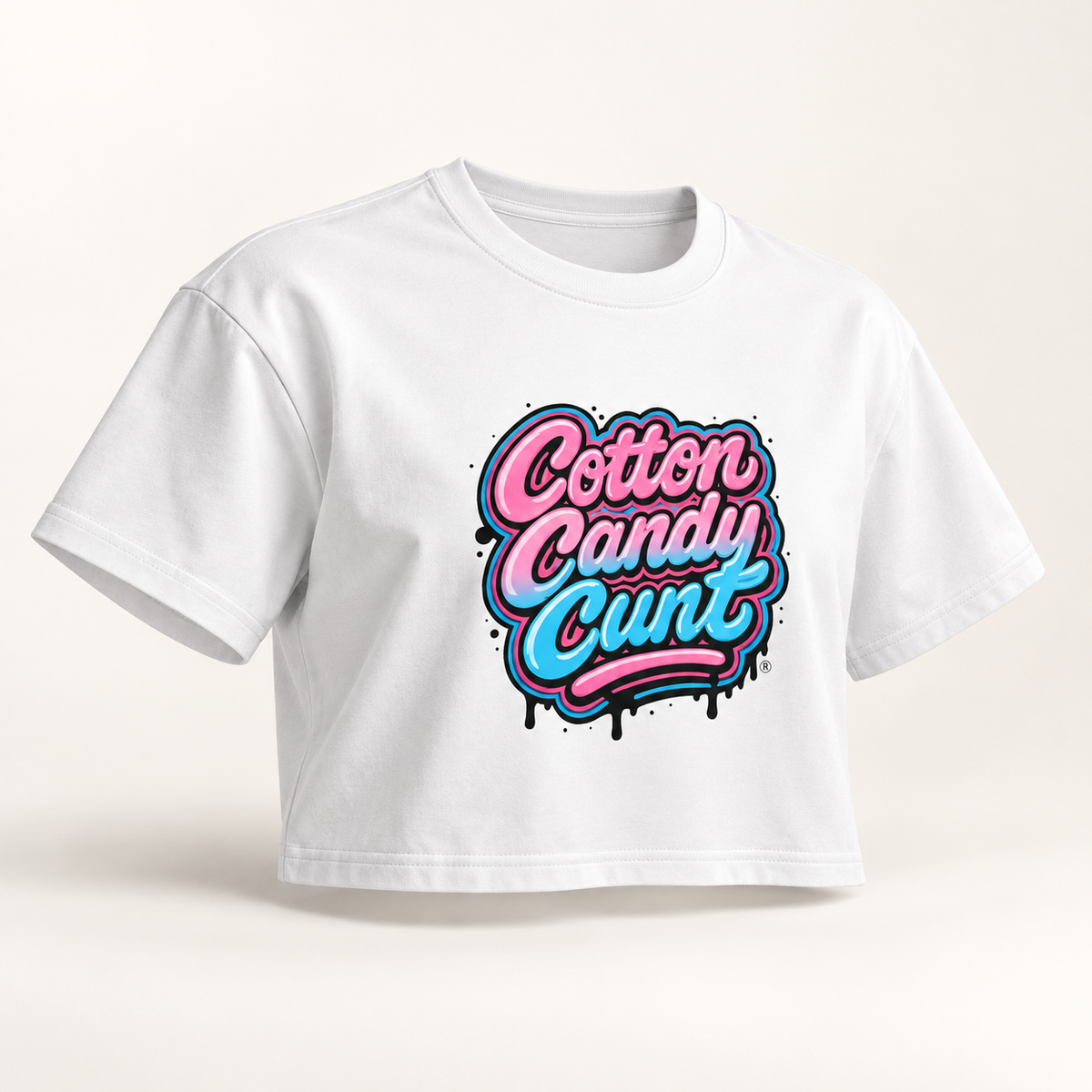 Cotton Candy Cunt Women's Crop Tee — Design 6