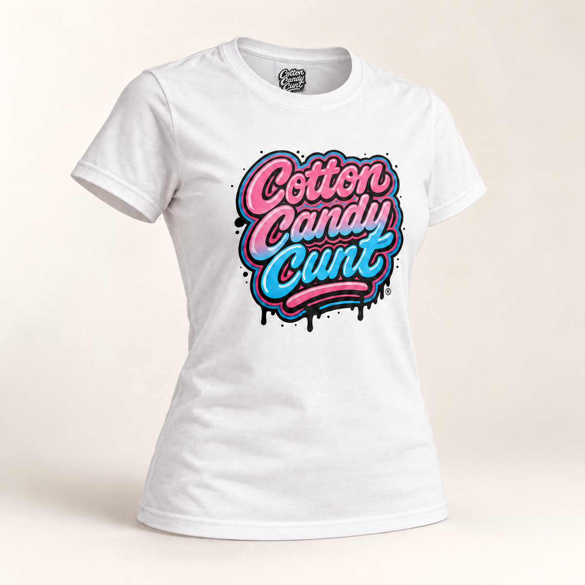 Cotton Candy Cunt Women's Fitted Tee — Design 6